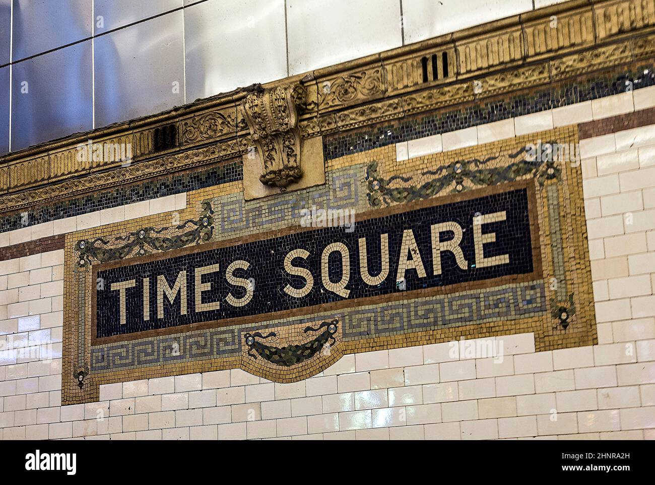 Estación de metro Times Square en Manhattan Foto de stock