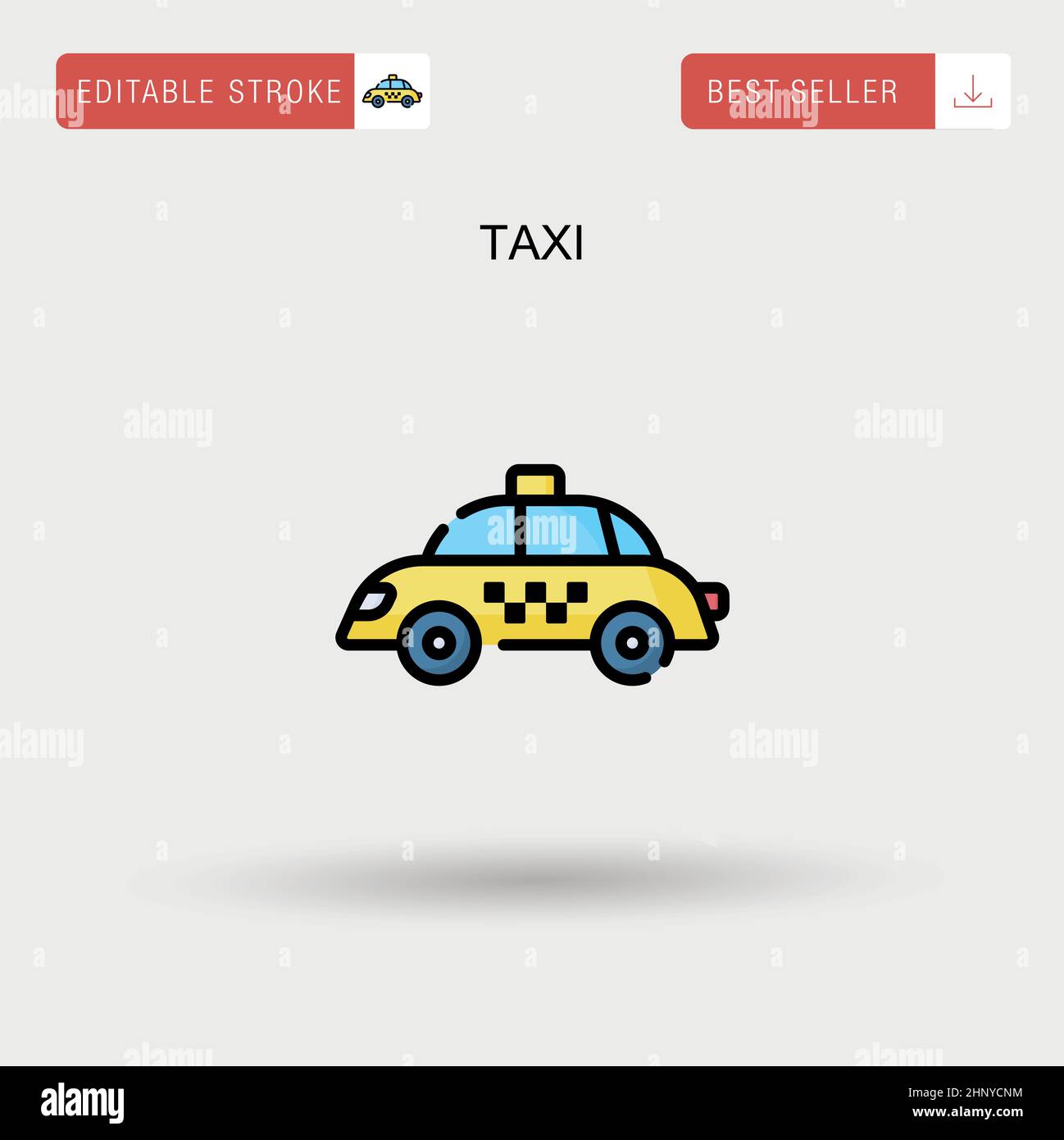 Taxi simple vector icono. Ilustración del Vector