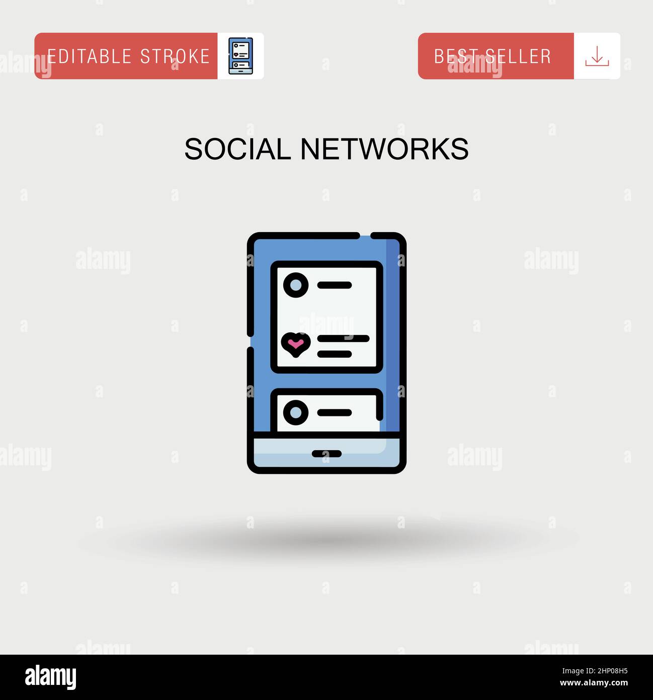 Redes sociales Icono vector simple. Ilustración del Vector