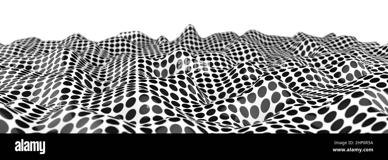 Óptico arte abstracto fondo ola diseño en blanco y negro. Resumen 3D ilustración fondo geométrico Foto de stock