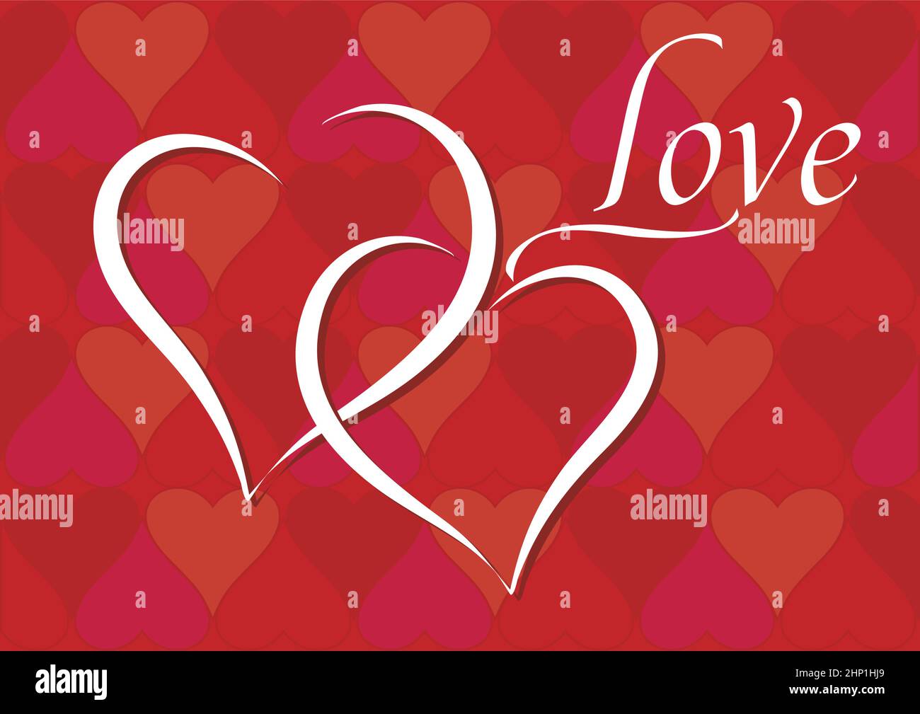 Dos corazones entrelazados para parejas románticas, boda o tarjeta de San  Valentín decoración y fondo. Silueta vectorial de un corazón en un corazón  Imagen Vector de stock - Alamy