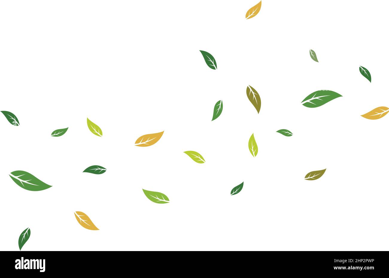 hojas caídas y diseño de ilustración de vectores de viento Imagen