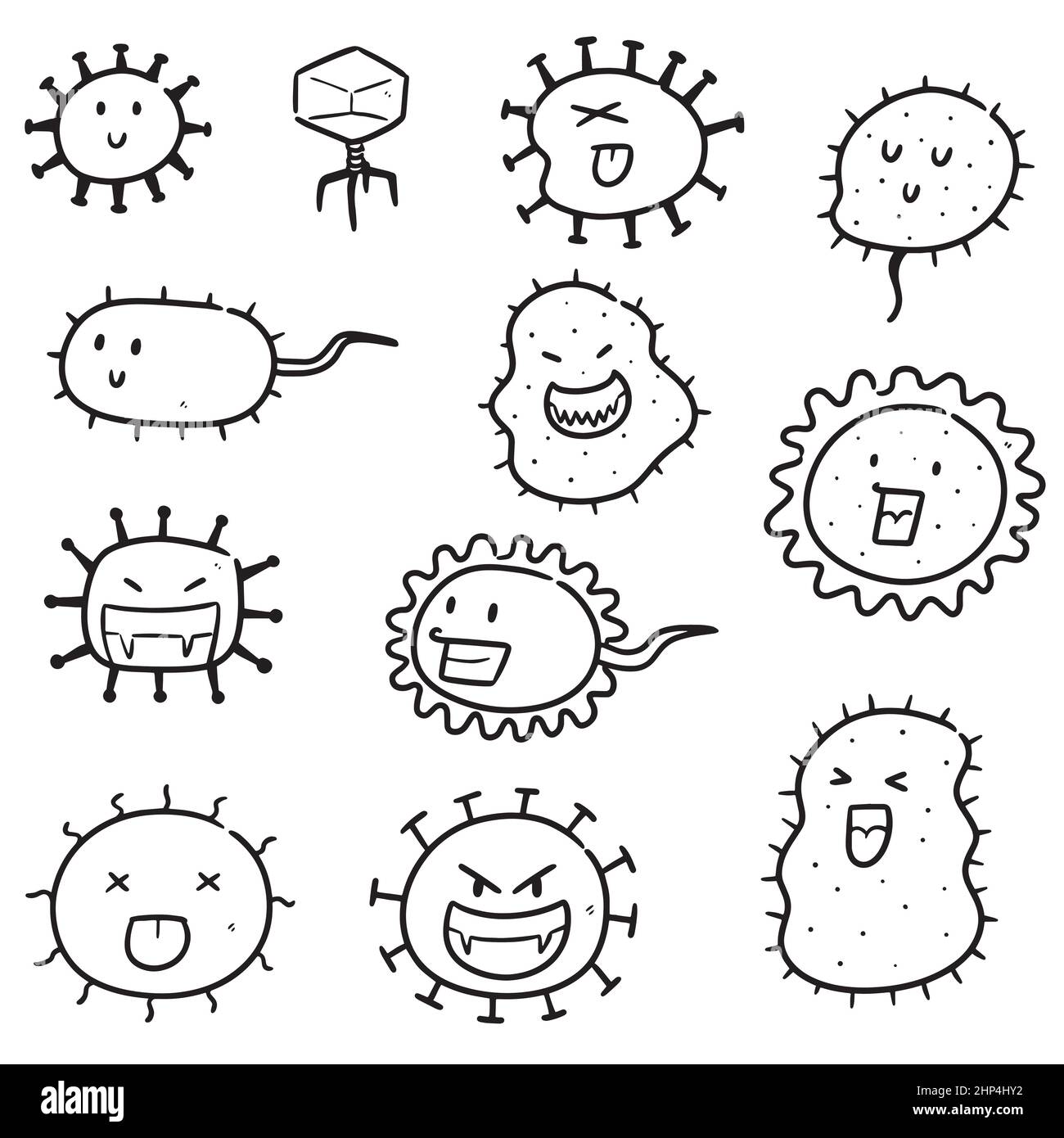 Set de vectores de virus y bacterias Ilustración del Vector