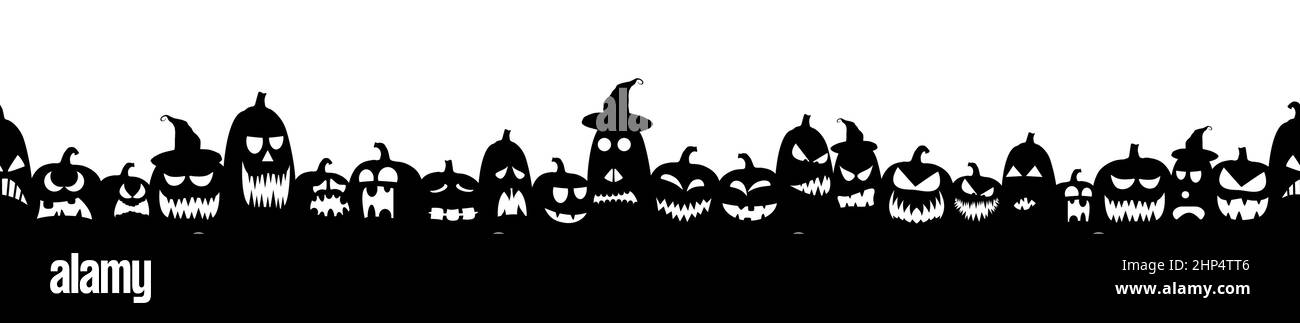 Scarry fondo perfecta con diferentes diseños de calabazas para halloween Ilustración del Vector