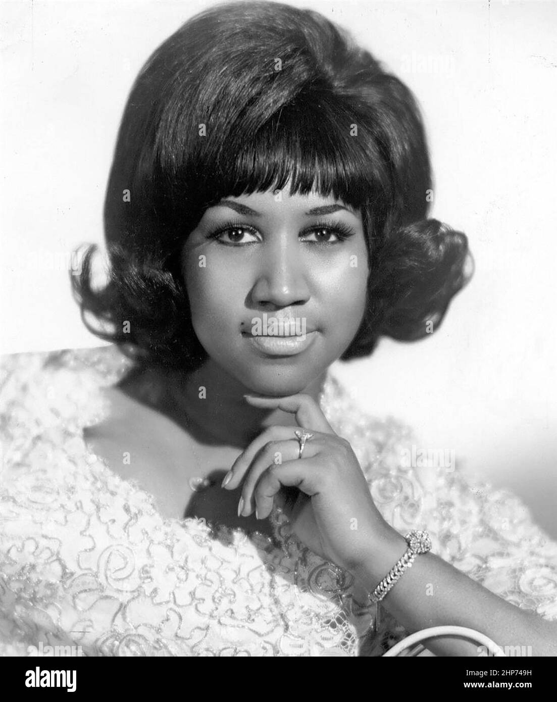 Foto publicitaria de Aretha Franklin de Billboard, 17 de febrero de 1968 Foto de stock