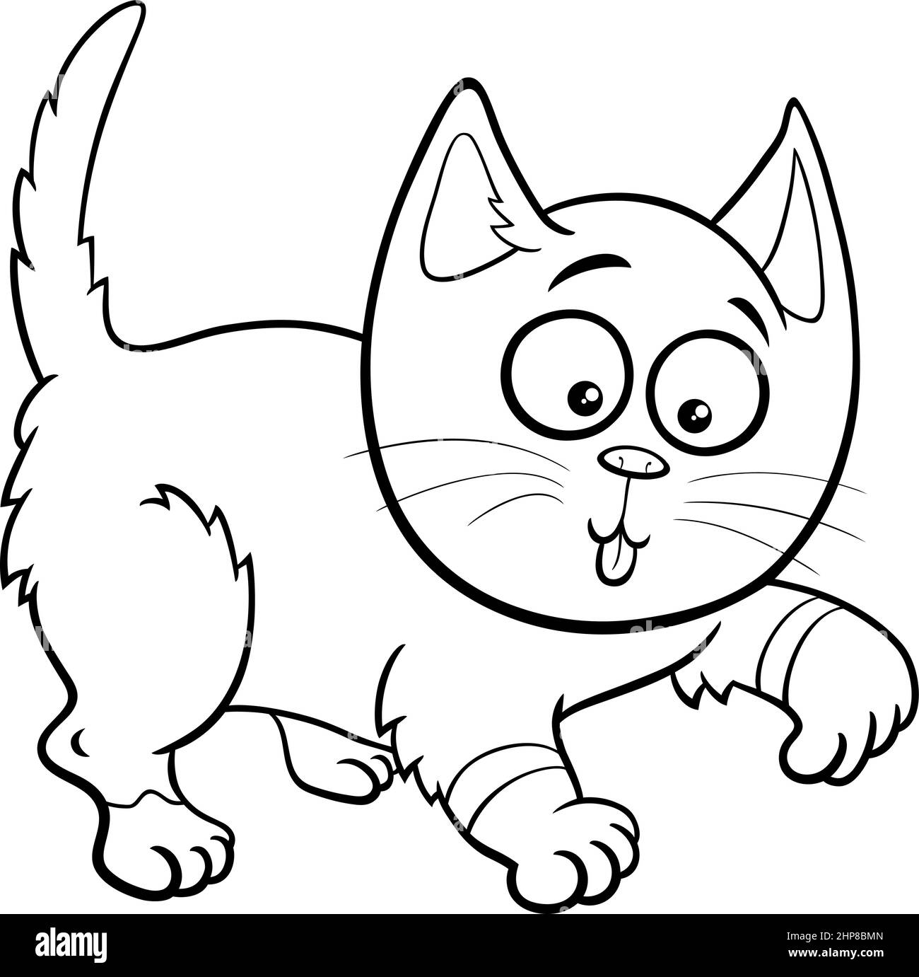 Gato de dibujos animados Imágenes de stock en blanco y negro - Alamy