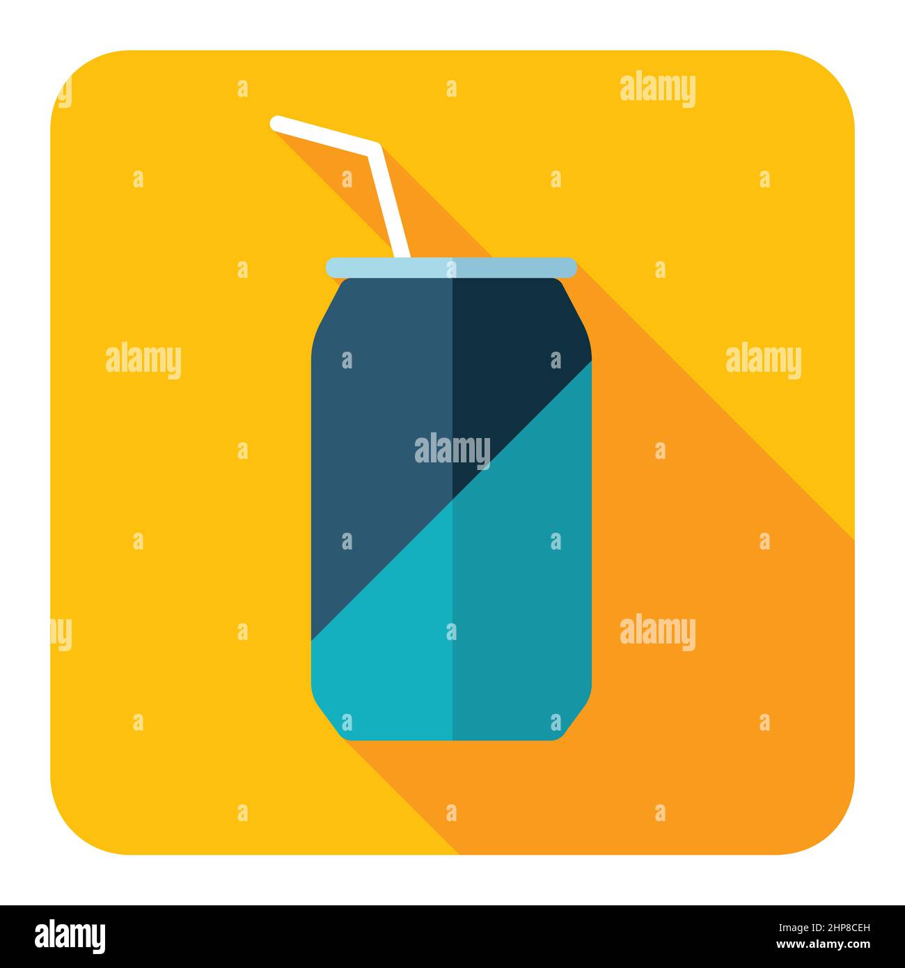Icono de vector de latas de refresco. Señal de comida rápida Ilustración del Vector