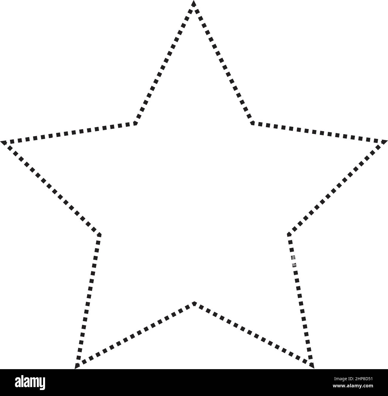 Símbolo de vector de icono punteado en forma de estrella para un elemento de interfaz de usuario de diseño gráfico creativo en una ilustración de pictograma Ilustración del Vector