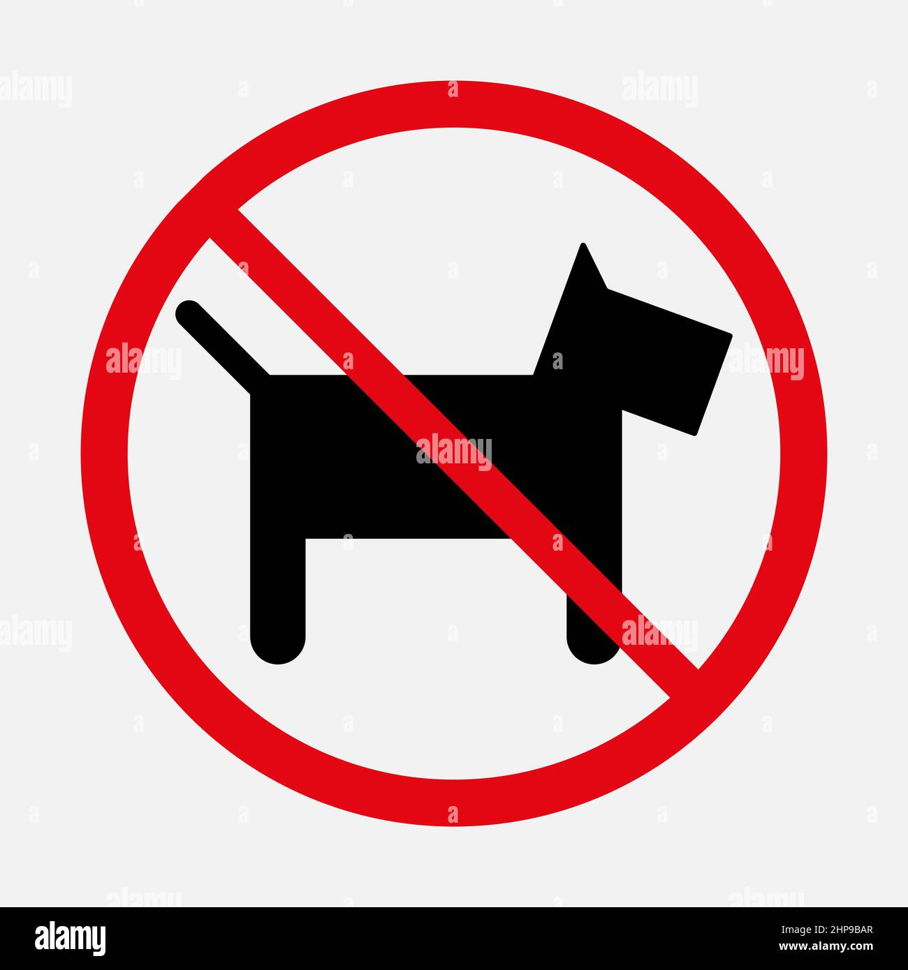 Sin icono de perro. No se admiten animales. Signo de prohibición Ilustración del Vector