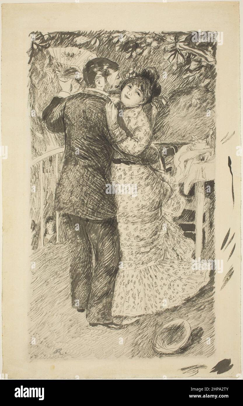 Título: Danza en el País Creador: Pierre Auguste Renoir Fecha: 1883 Dimensiones: 47,6 x 30,2 cm Medio: Pluma y pincel y tinta gris sobre papel de la paloma Ubicación: Galería Nacional de Arte Foto de stock