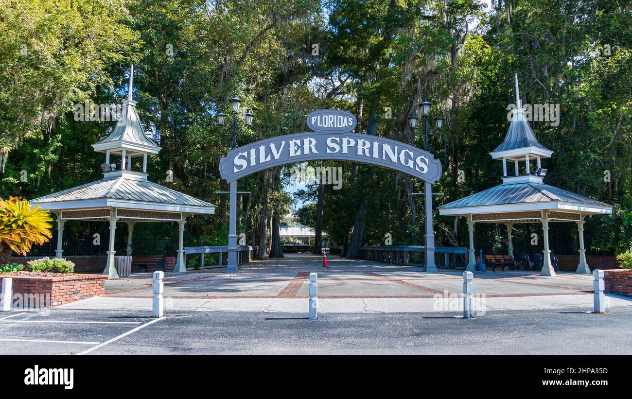Entrada al Parque Estatal Silver Springs - Silver Springs, Florida, Estados Unidos Foto de stock