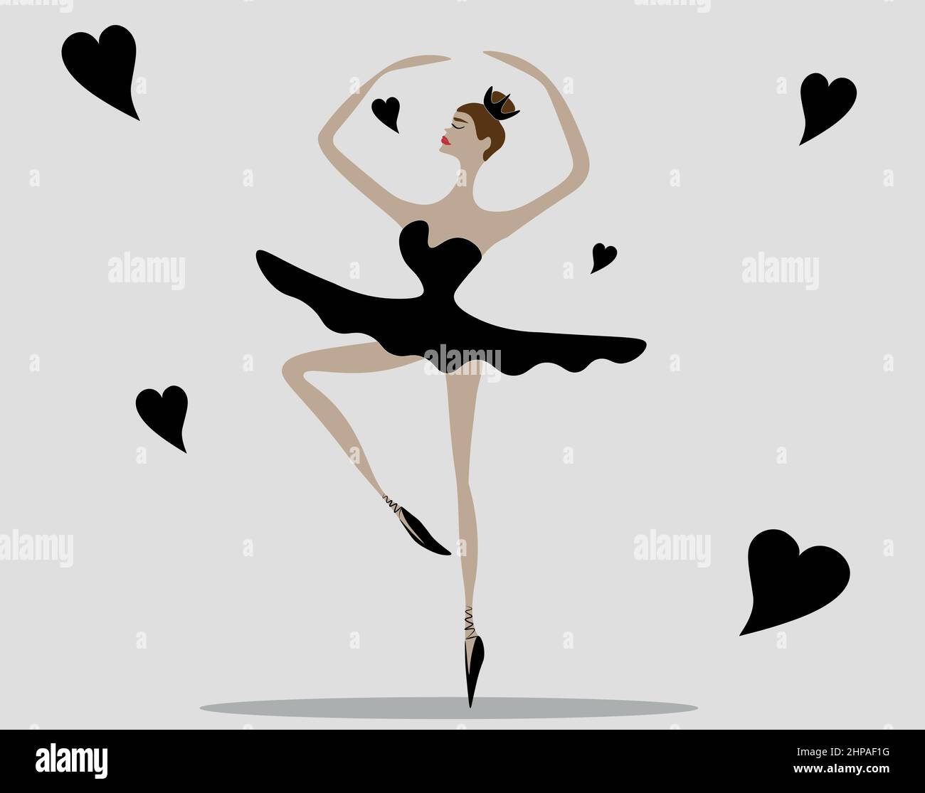 Una hermosa bailarina. La suave dama en un tutu son elegantes y elegantes en el vuelo de la danza. La belleza del ballet Ilustración del Vector