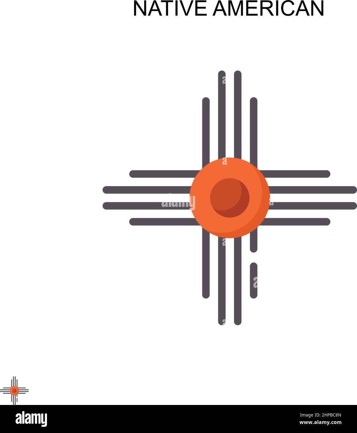 Icono de vector simple nativo americano. Plantilla de diseño de símbolos de ilustración para el elemento de interfaz de usuario móvil web. Ilustración del Vector