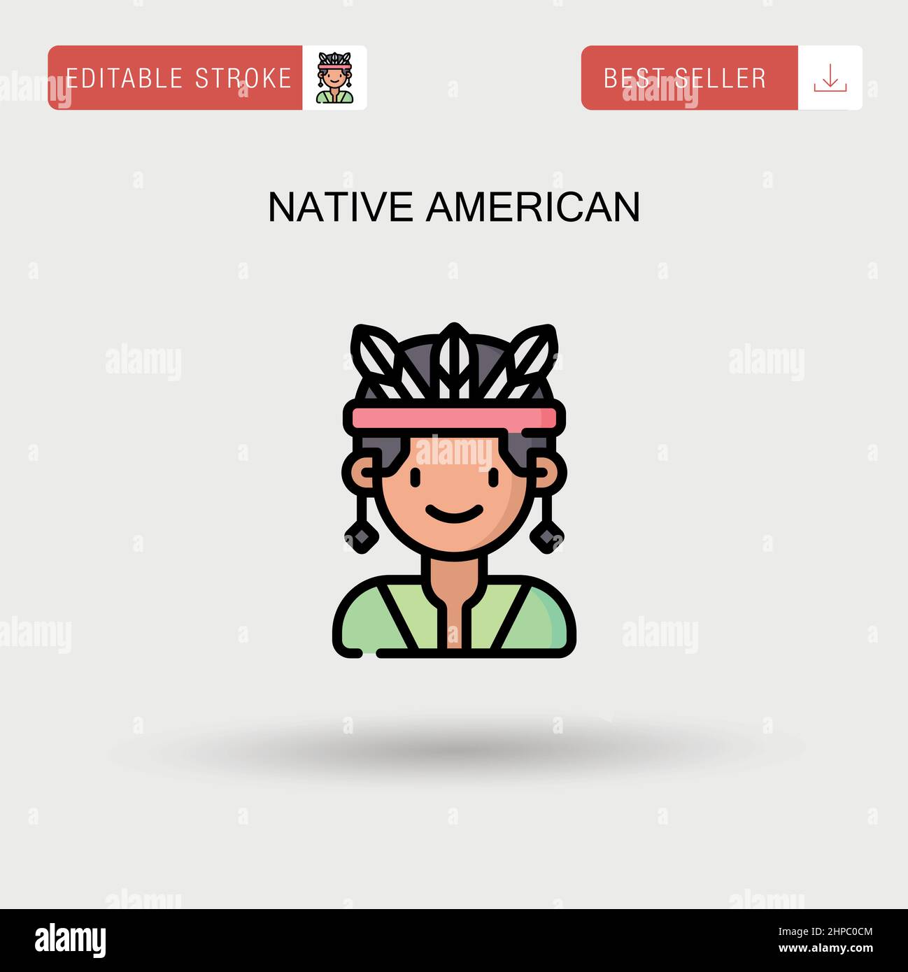 Icono de vector simple nativo americano. Ilustración del Vector