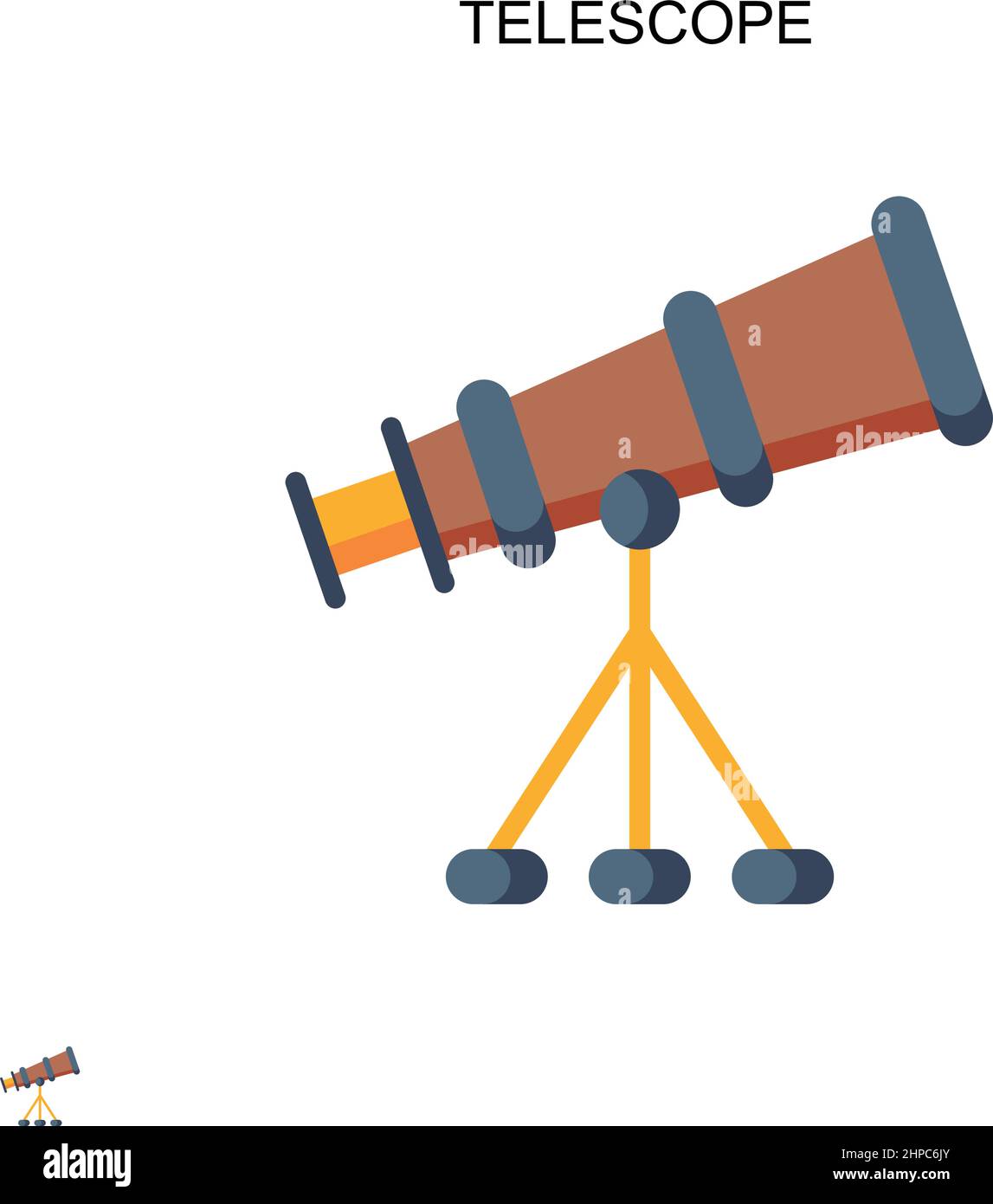 Icono de vector sencillo de telescopio. Plantilla de diseño de símbolos de  ilustración para el elemento de interfaz de usuario móvil web Imagen Vector  de stock - Alamy