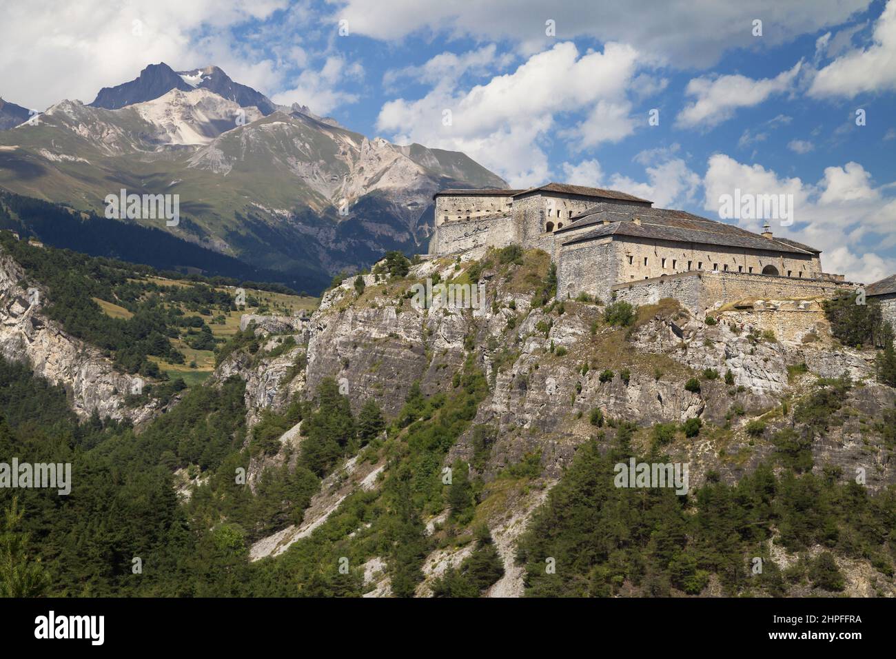 Fuerte Victor-Emmanuel y Dent Parrachee, Aussois, Rhone-Alpes, Francia. Foto de stock