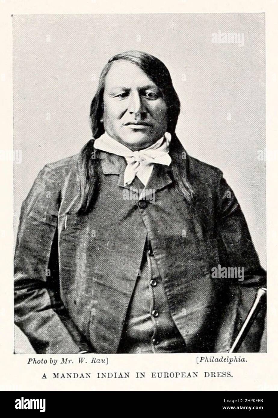 Un indio mandano en el vestido europeo Los mandan son una tribu nativa
