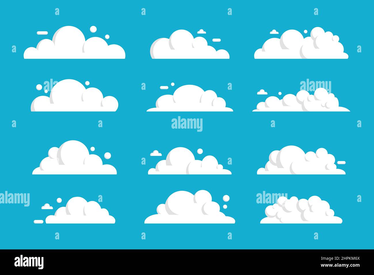 colección de nubes blancas de diseños vectoriales para banners, iconos y web. Ilustración del Vector