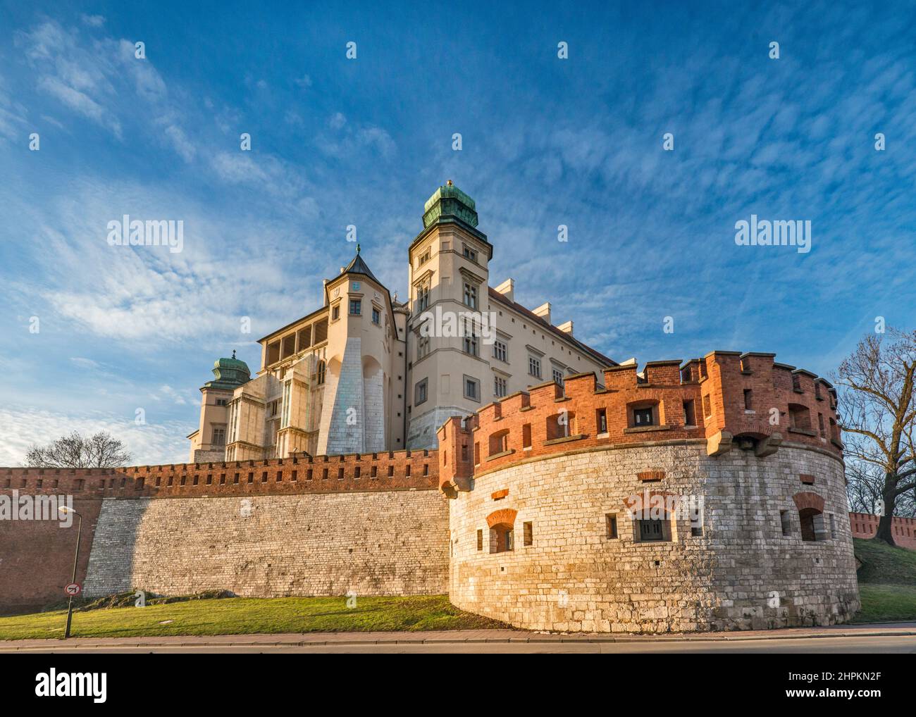 Bastión en el Castillo de Wawel, Kraków, Polonia Foto de stock