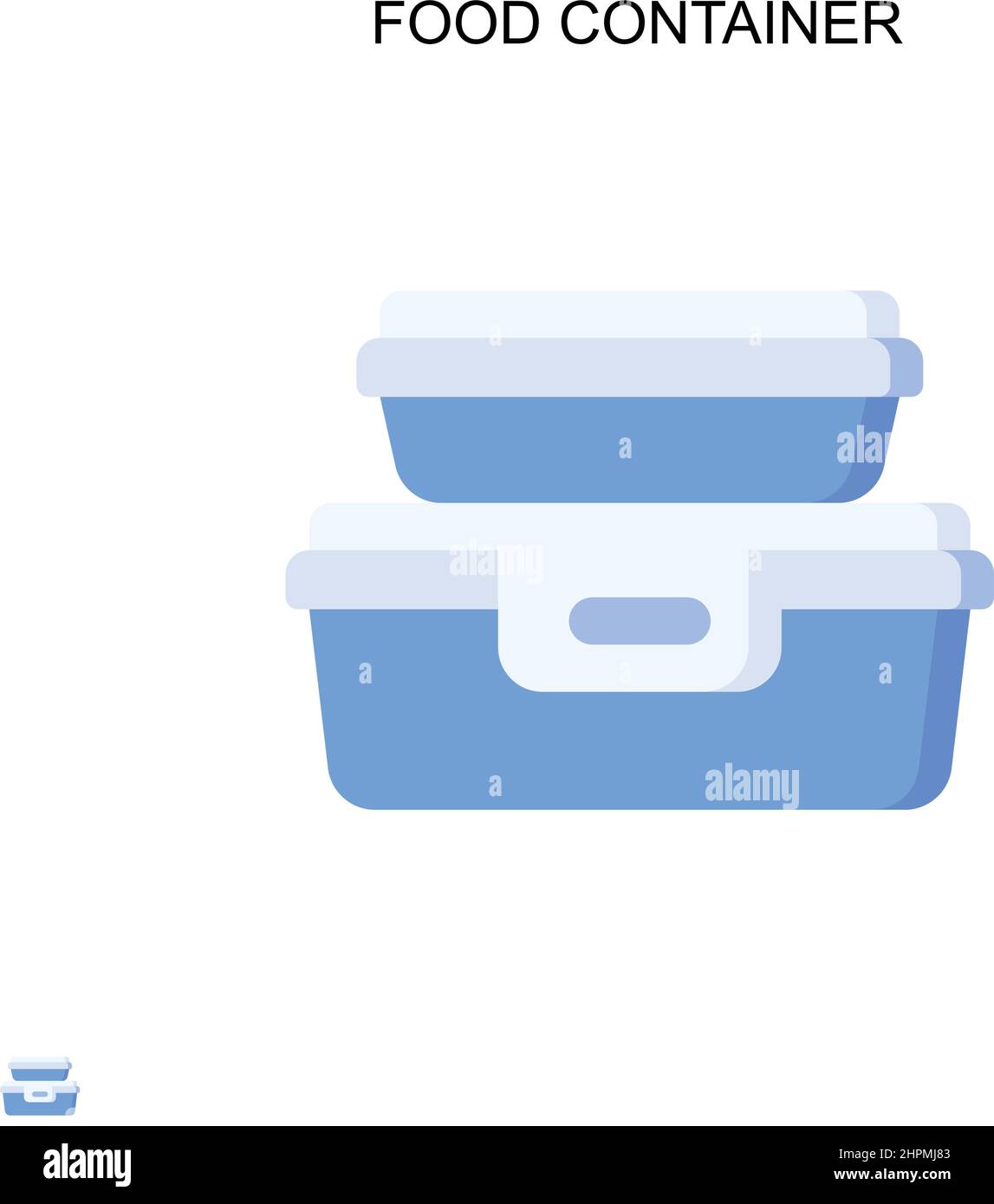 Icono de vector simple de recipiente de alimentos. Plantilla de diseño de símbolos de ilustración para el elemento de interfaz de usuario móvil web. Ilustración del Vector