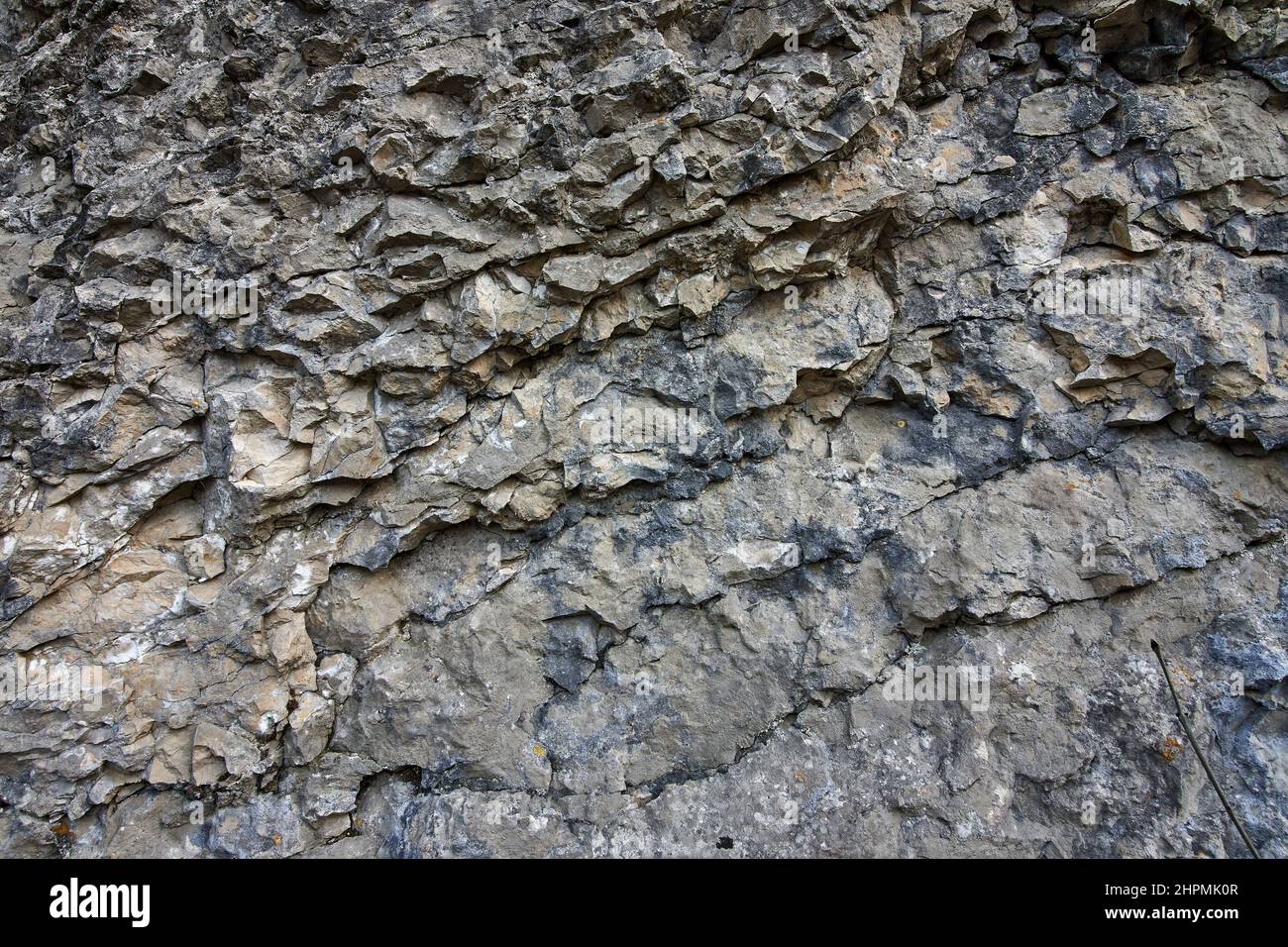 Primer plano de un fondo y estructura de piedra. Textura de roca. Foto de stock
