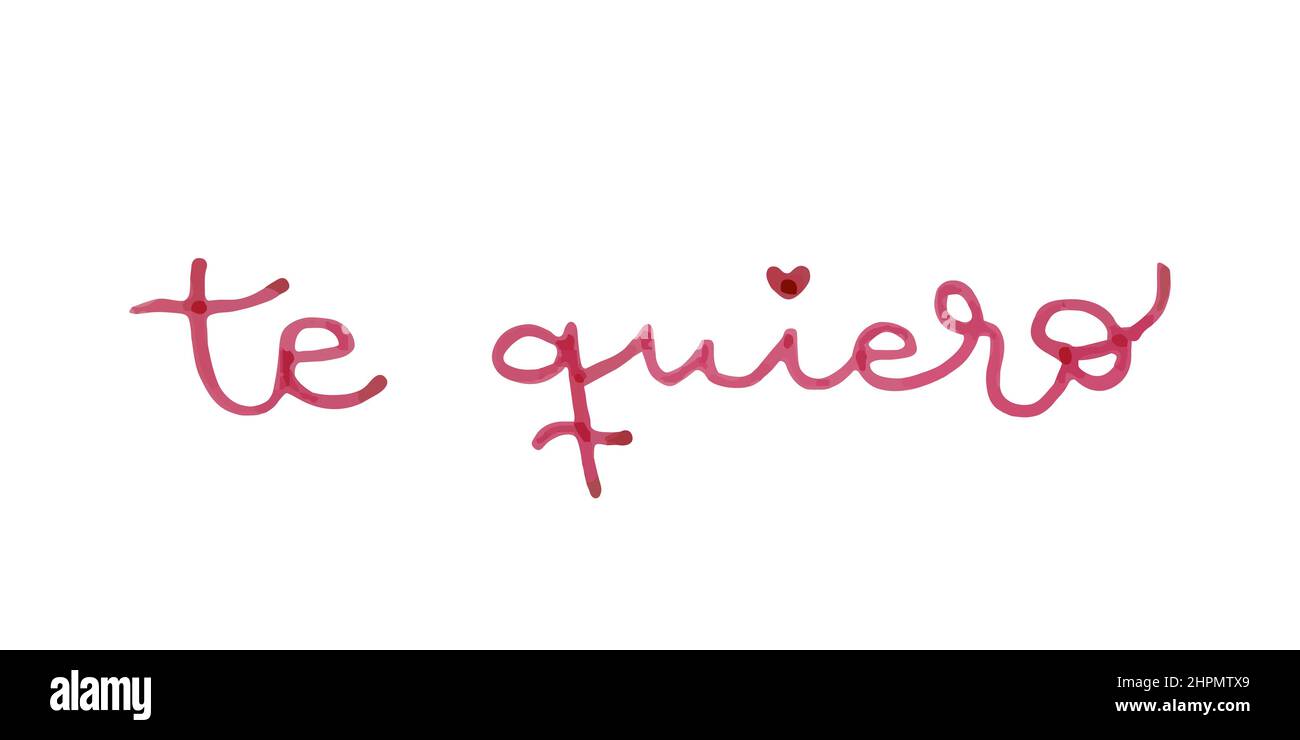 Palabra de amor manuscrita. Te quiero en español 