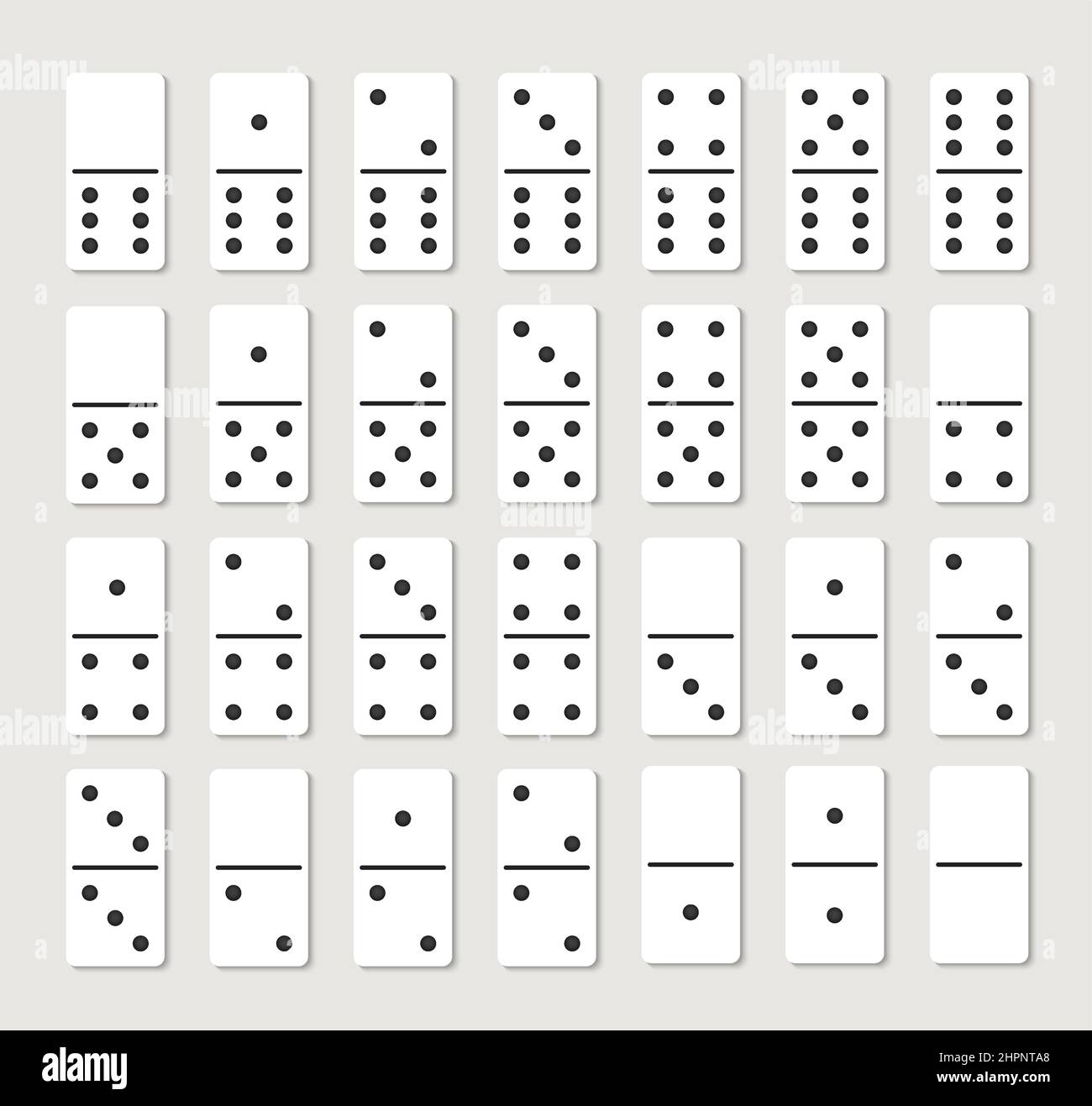 Icono de tablero plano de juego de pieza vectorial de dominó. Juego de  cartas de domino vector Imagen Vector de stock - Alamy