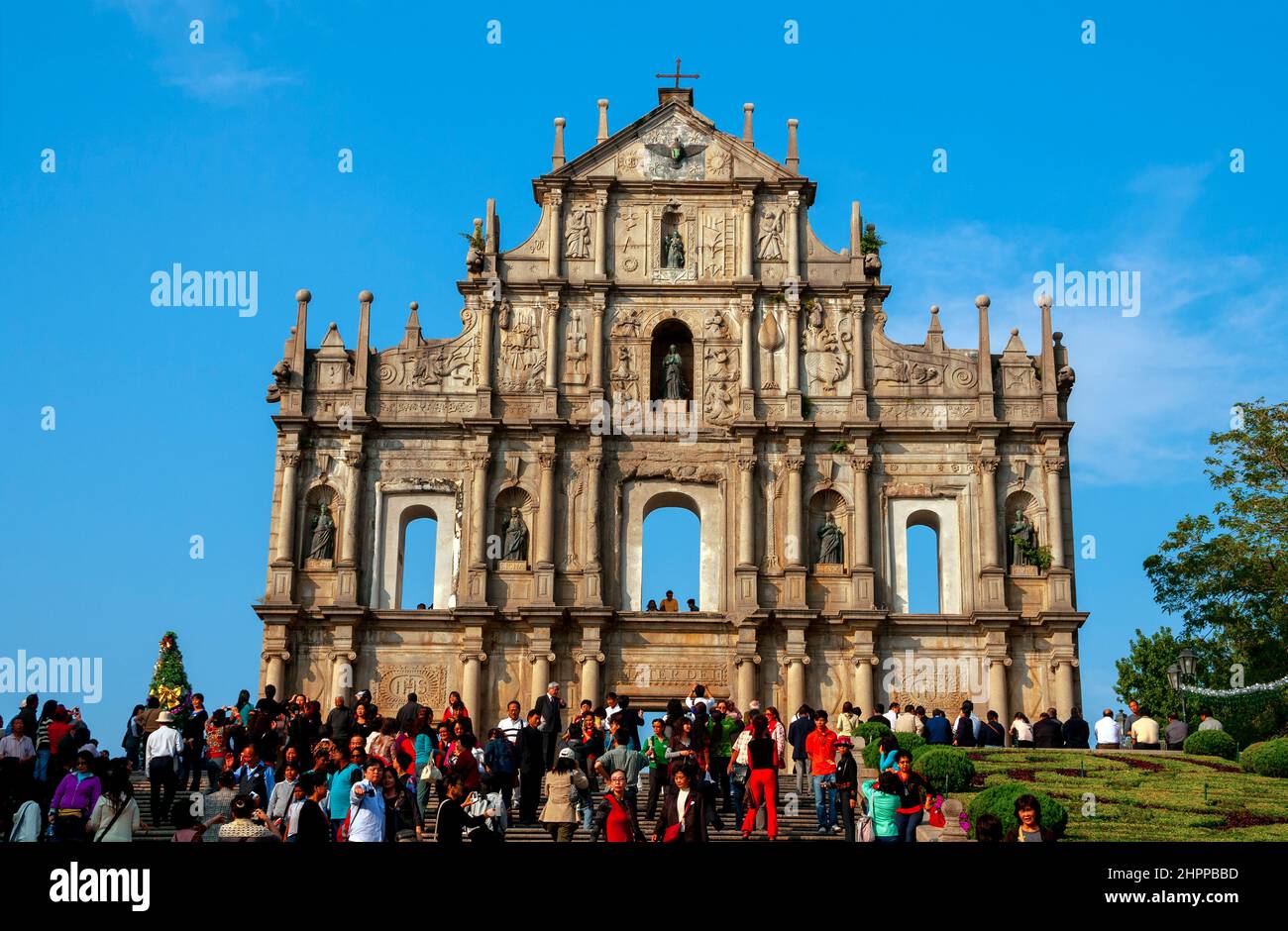 Las famosas ruinas de la catedral de San Pablo del siglo XVII. Ruinas do Sao Paulo, Macao, China. Foto de stock