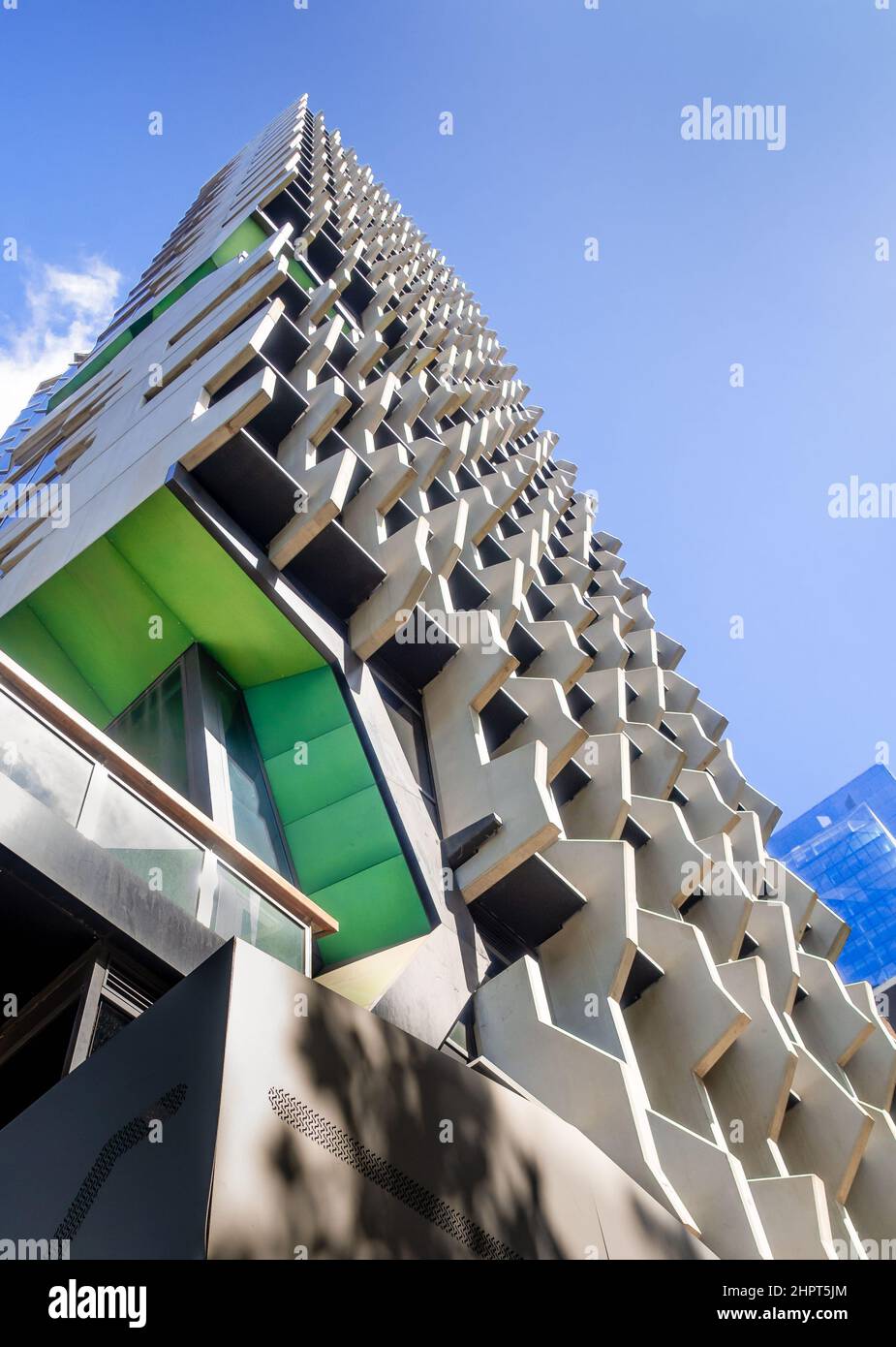 Melbourne, Victoria, Australia - Edificio 41x con cinta verde soffit de Lyon Foto de stock