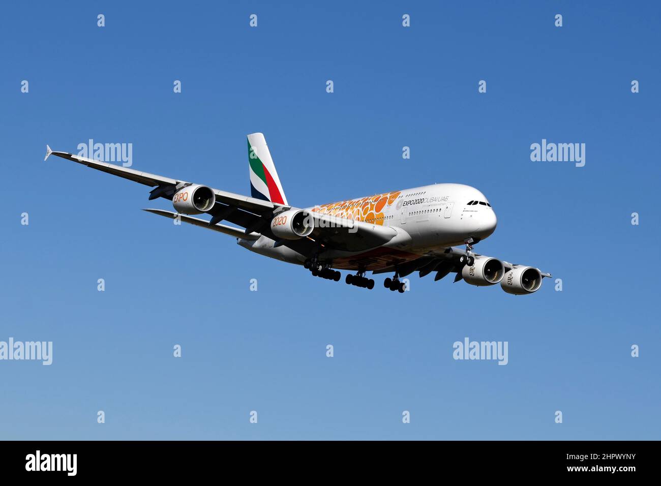 Aircraft Emirates, A6-EOV Emirates Airbus A380-800 Foto de stock