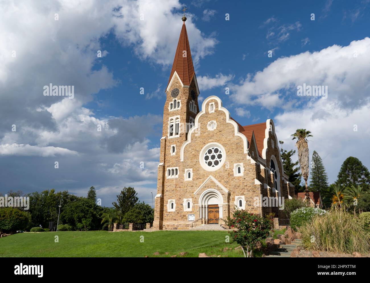 Edificio emblemático de Christus Kirche, o Iglesia de Cristo en Windhoek, Namibia Foto de stock