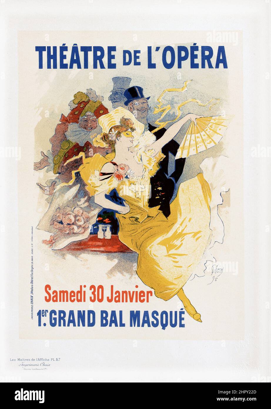 Maitres de l'affiche Vol 2 - Plato 57 - Jules Cheret. 1895. 'Theatre de L'Opera' 1er Grand Bal Masque. Foto de stock