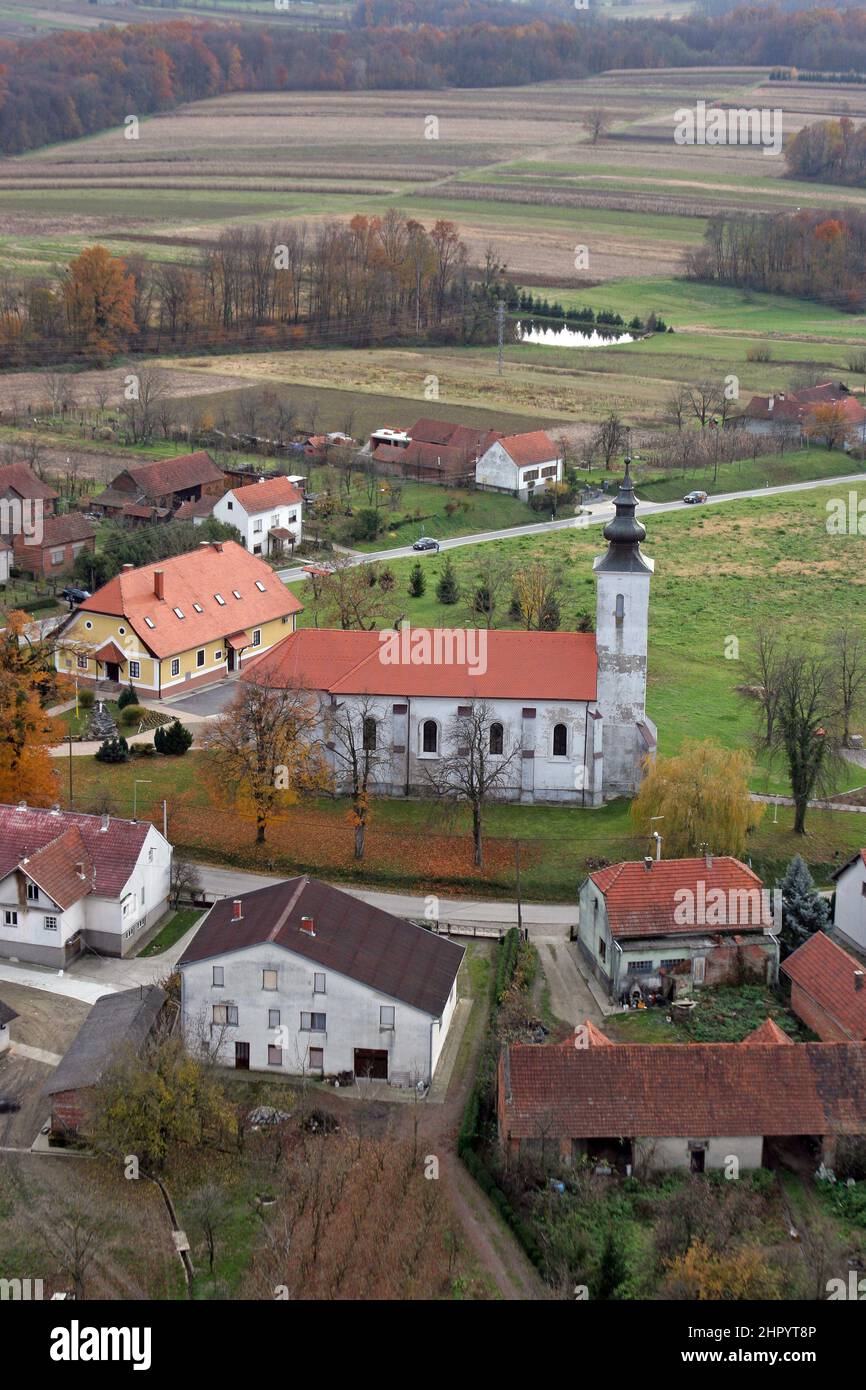 Iglesia Parroquial Visita de la Virgen María en Gornji Draganec, Croacia Foto de stock