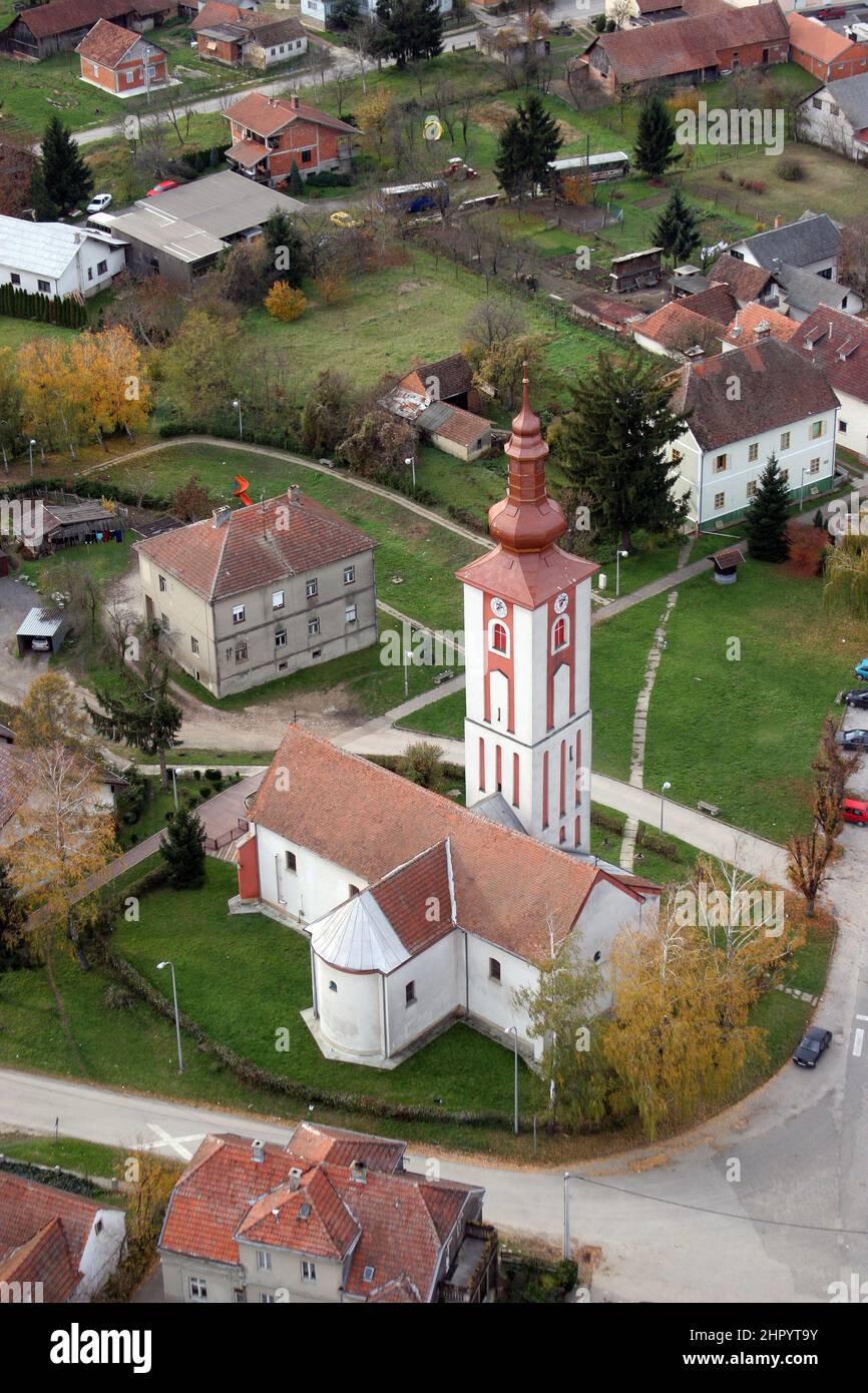 Iglesia Parroquial de Santa Margarita en Dubrava, Croacia Foto de stock