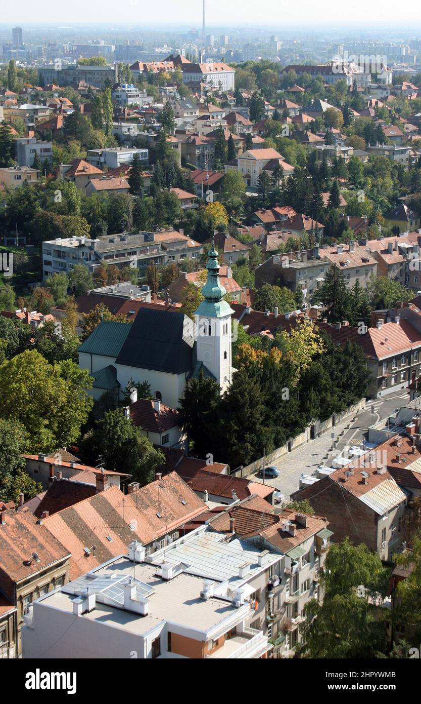 Iglesia de San Juan Bautista en Zagreb, Croacia. Foto de stock
