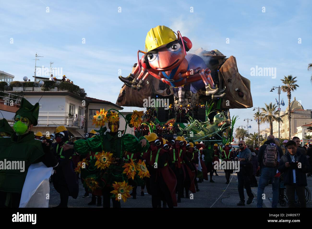 Fotos del desfile flota para el carnaval de viareggio, en el norte de la toscana, en Italia. Foto de stock