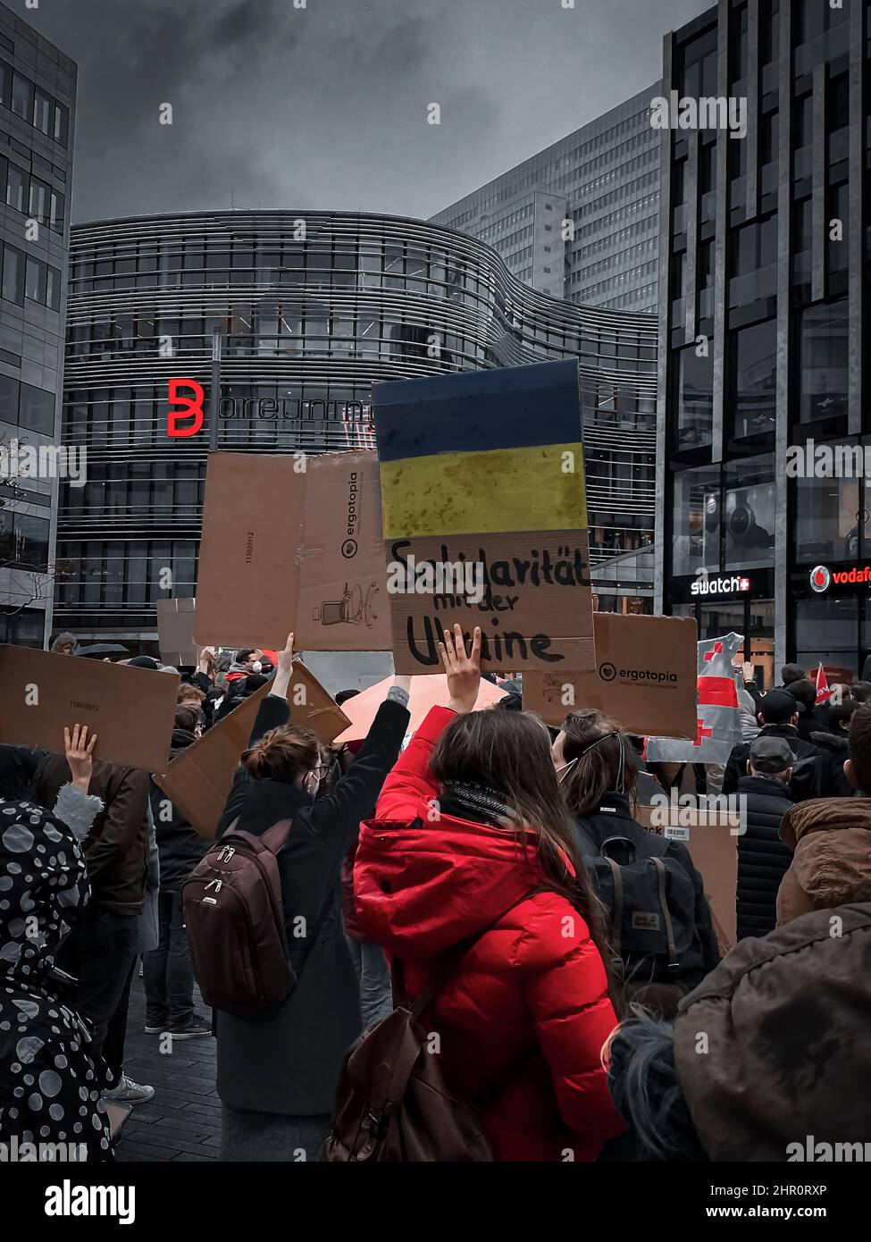 Manifestaciones contra la guerra contra Ucrania Foto de stock
