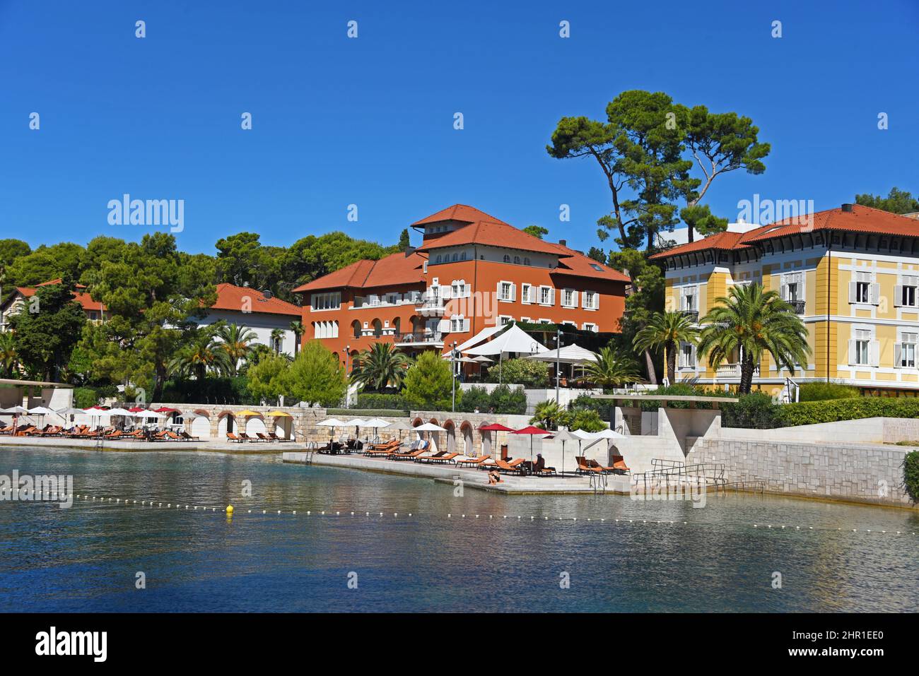 Hotel de lujo en la isla Cres, Croacia, Cres, Losinj Foto de stock
