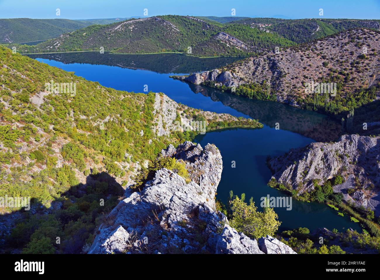 Río Krka, Croacia, Parque Nacional Krka, Lozovac Foto de stock