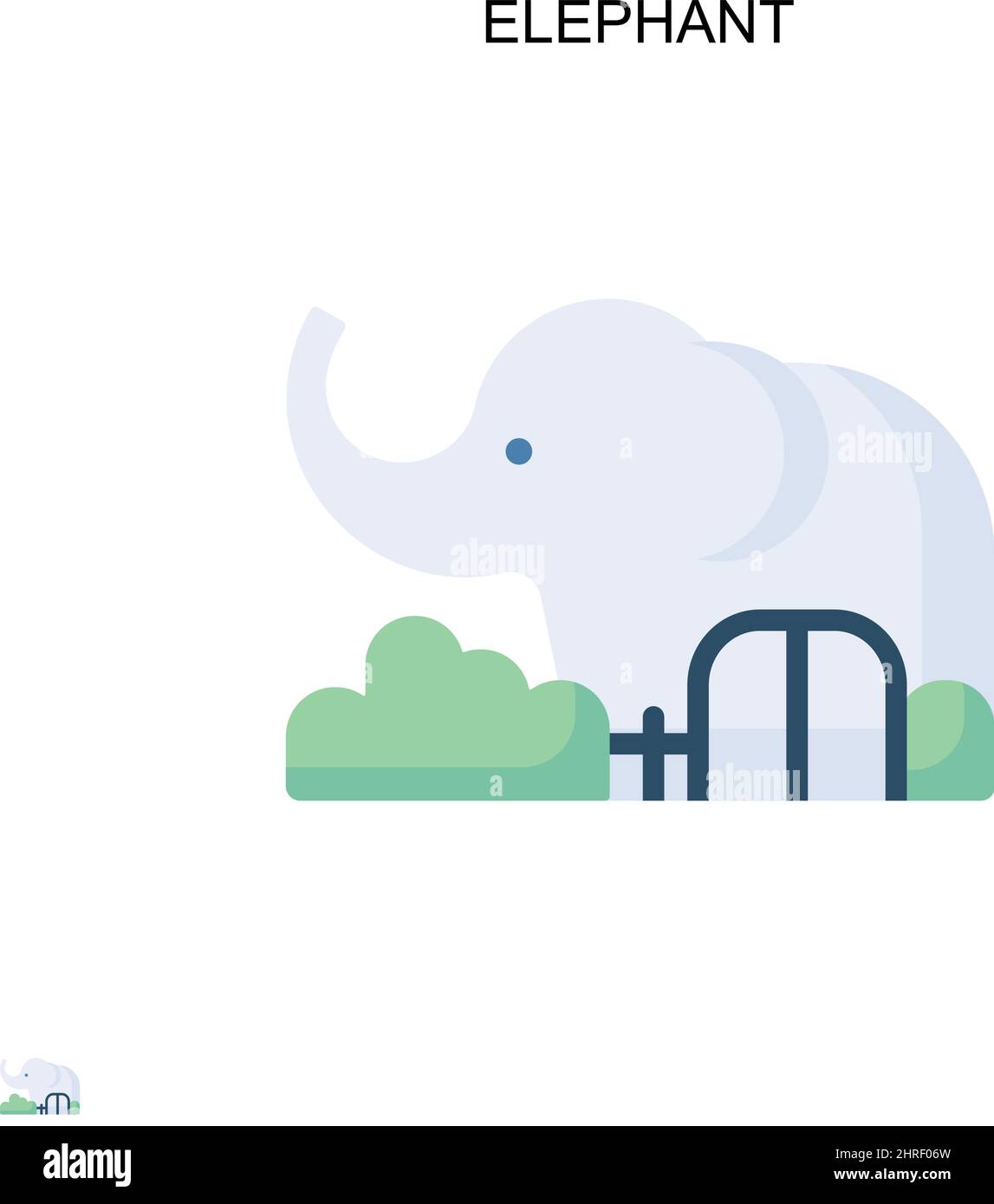 Elefante icono de vector simple. Plantilla de diseño de símbolos de ilustración para el elemento de interfaz de usuario móvil web. Ilustración del Vector