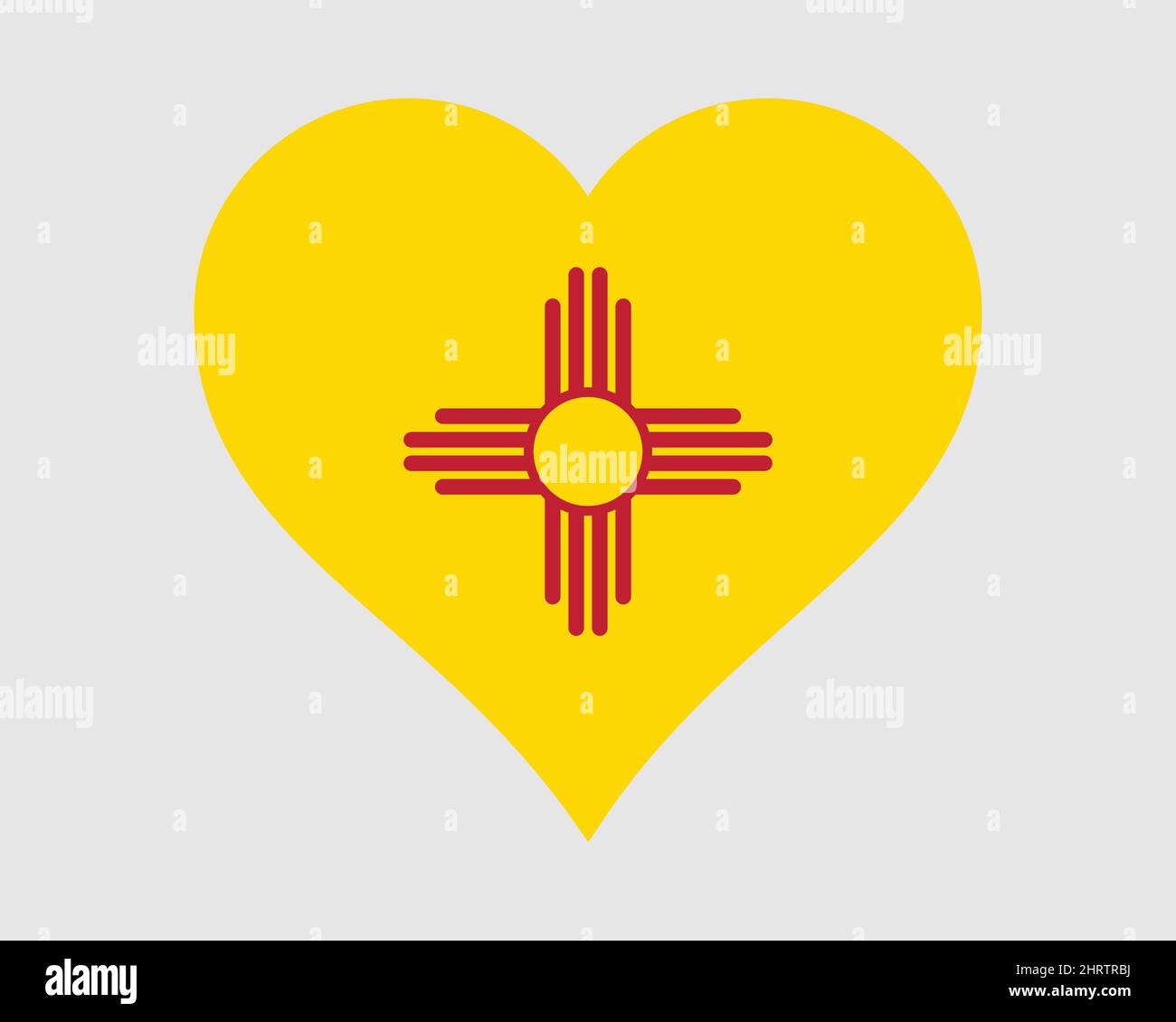 Bandera del Corazón de Nuevo México USA. Indicador de estado DE forma