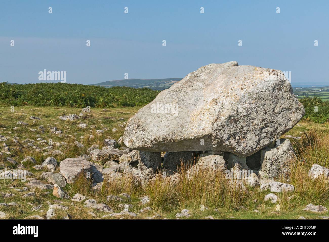 Arthur's Stone (Cámara de entierro neolítica - 2500 aC) Cefn Bryn, Gower Peninsula, Swansea, Gales del Sur, Reino Unido Foto de stock