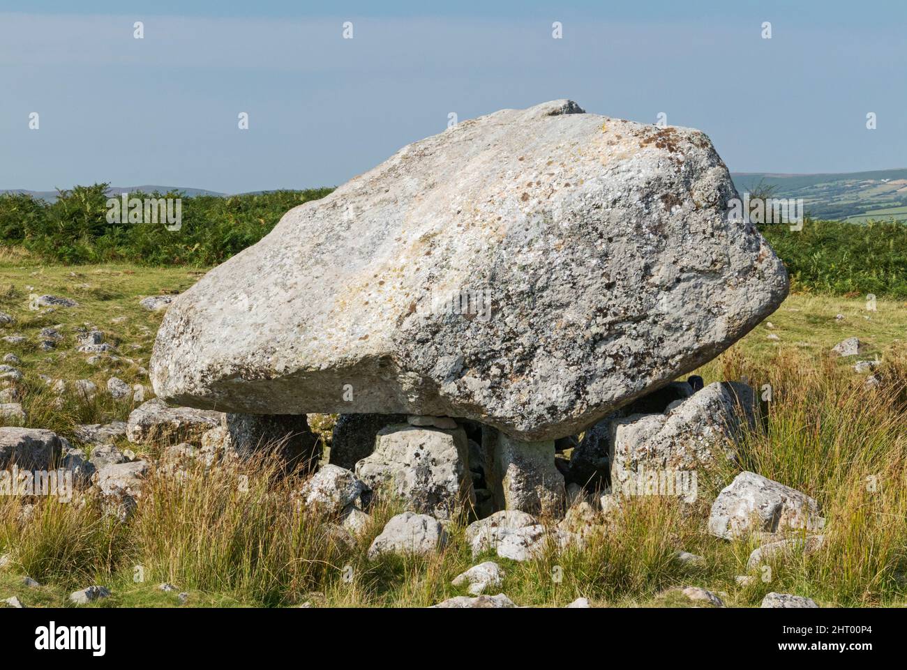 Arthur's Stone (Cámara de entierro neolítica - 2500 aC) Cefn Bryn, Gower Peninsula, Swansea, Gales del Sur, Reino Unido Foto de stock