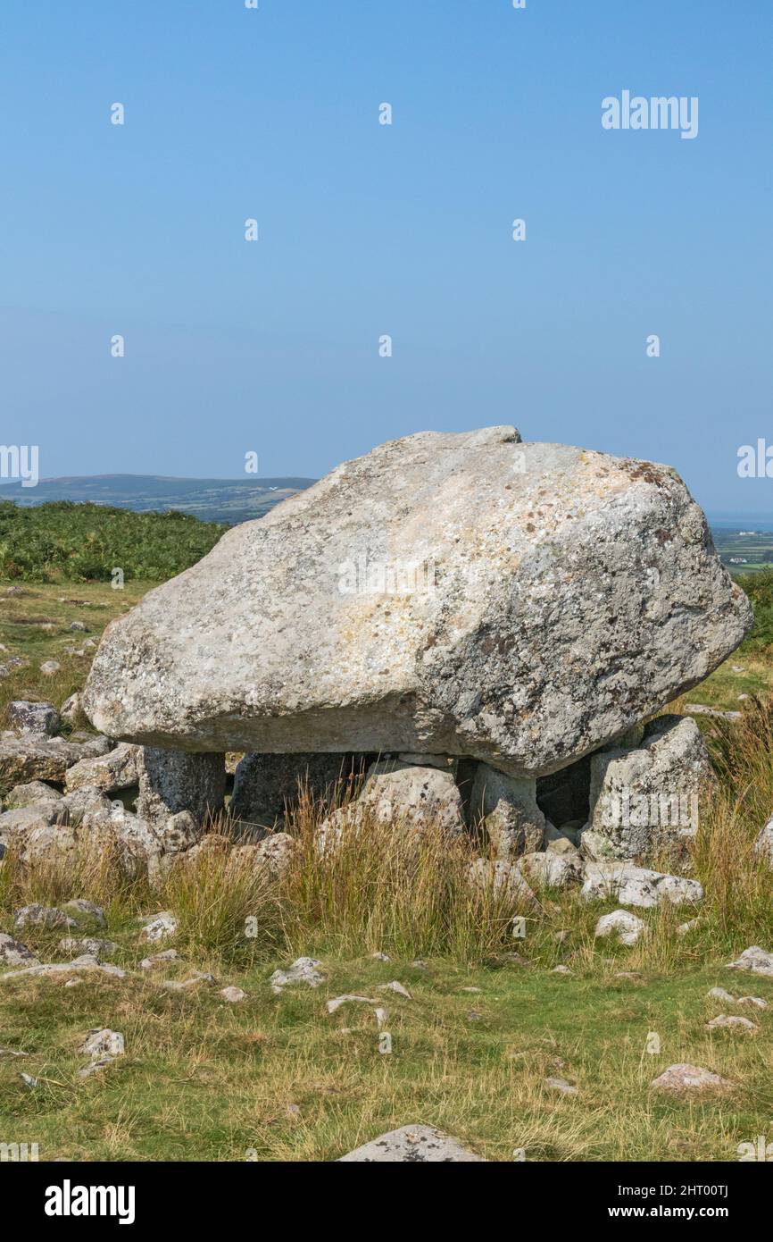 Arthur's Stone (Cámara de entierro neolítica - 2500 aC) Cefn Bryn, Gower Peninsula, Swansea, Gales del Sur, Reino Unido Foto de stock