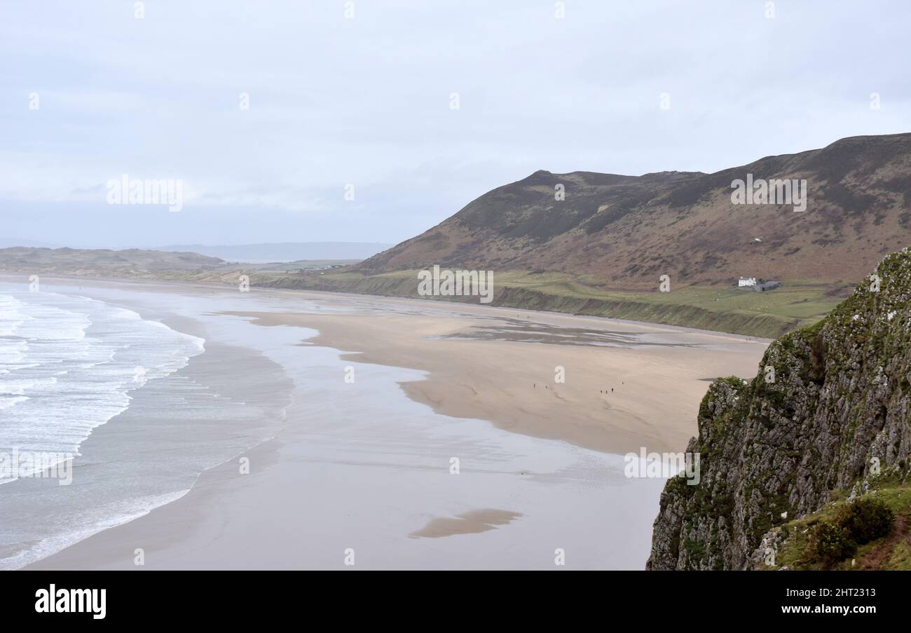 Bahía de Rhossili, Gower, Gales Foto de stock