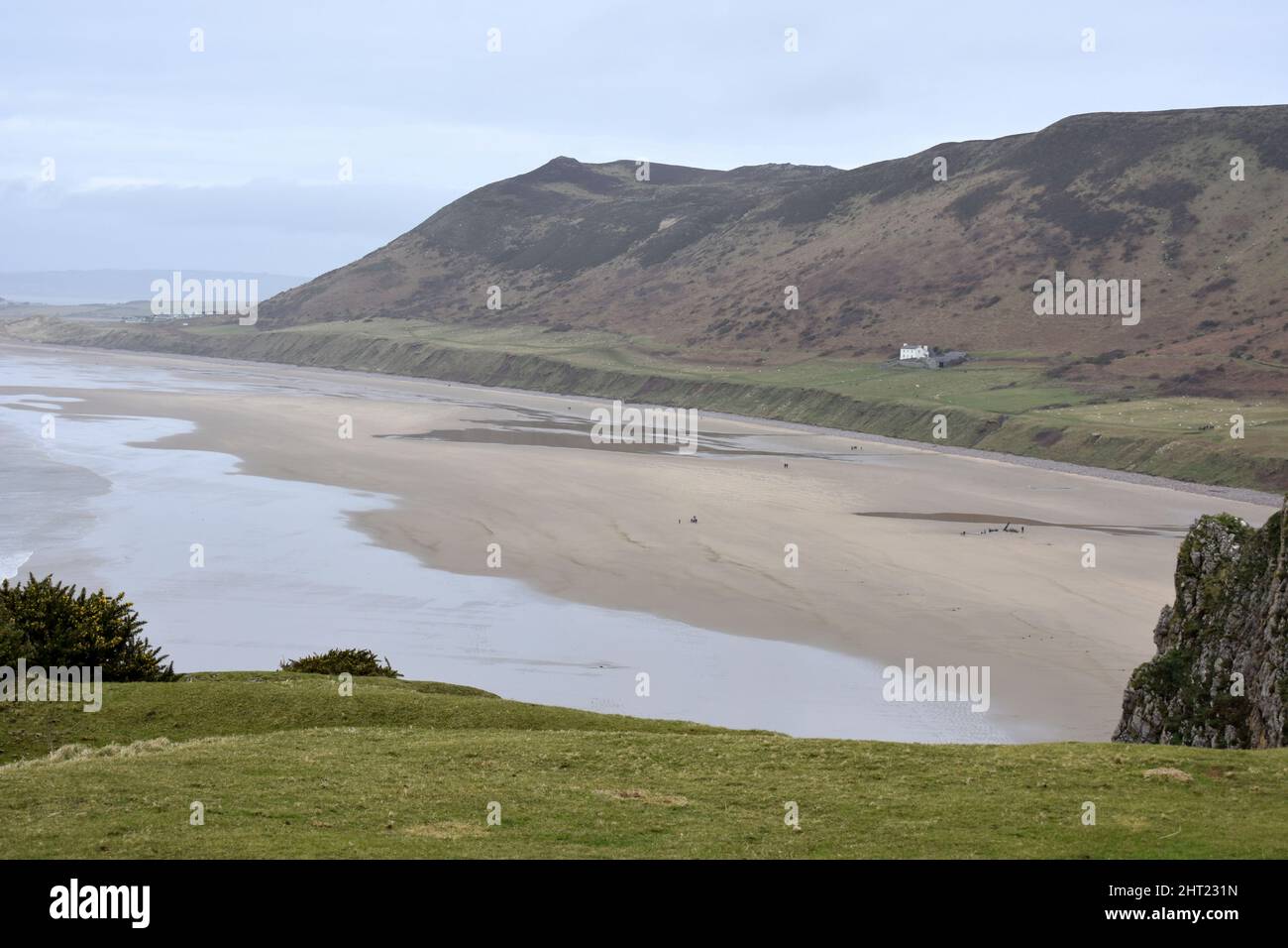 Bahía de Rhossili, Gower, Gales Foto de stock