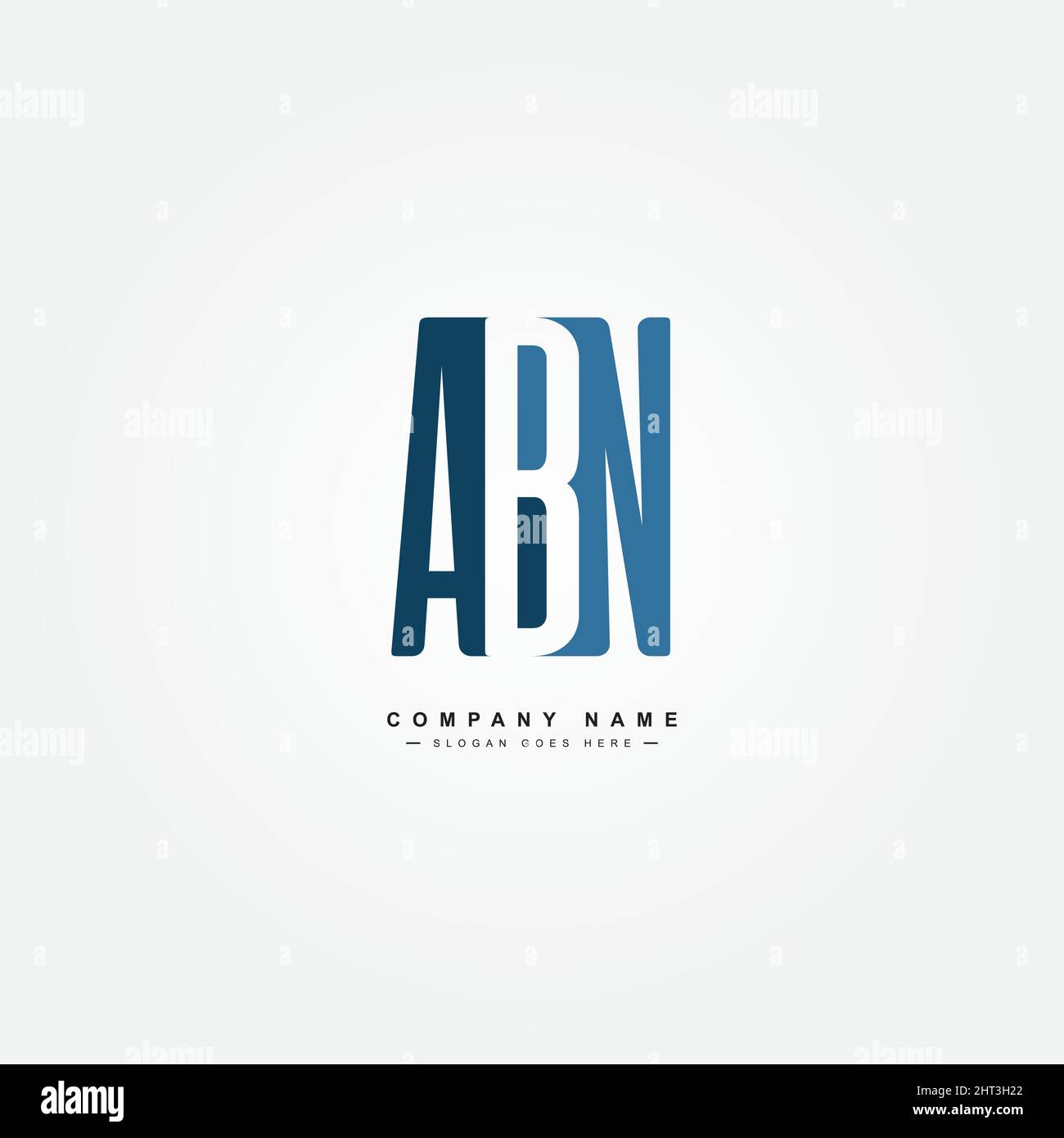 Logotipo de minimal Business para el alfabeto ABN - letra inicial A, B y N - plantilla de logotipo de vector para iniciales de nombre comercial Ilustración del Vector