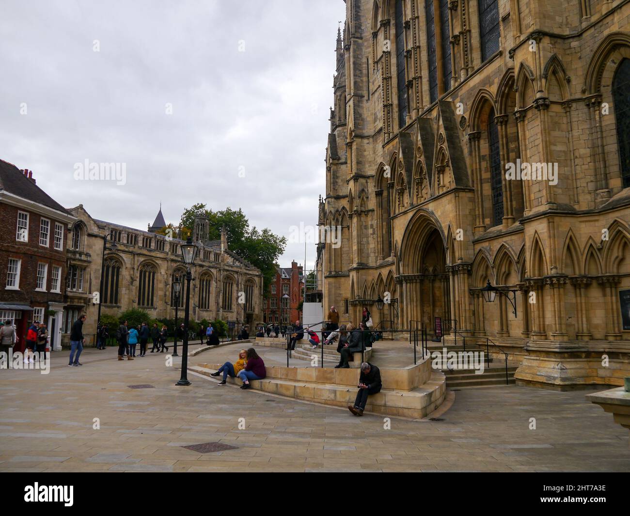 El exterior de York Minster, York, Inglaterra Foto de stock