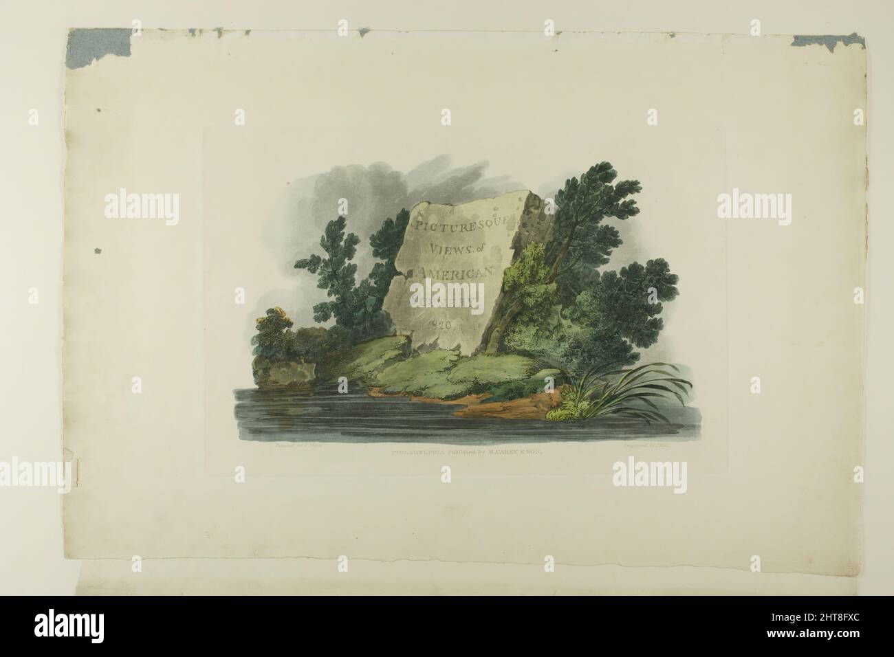 Página de Título , Vignette, y la placa uno del primer número de Vistas pintorescas del paisaje americano, 1819/21. Foto de stock