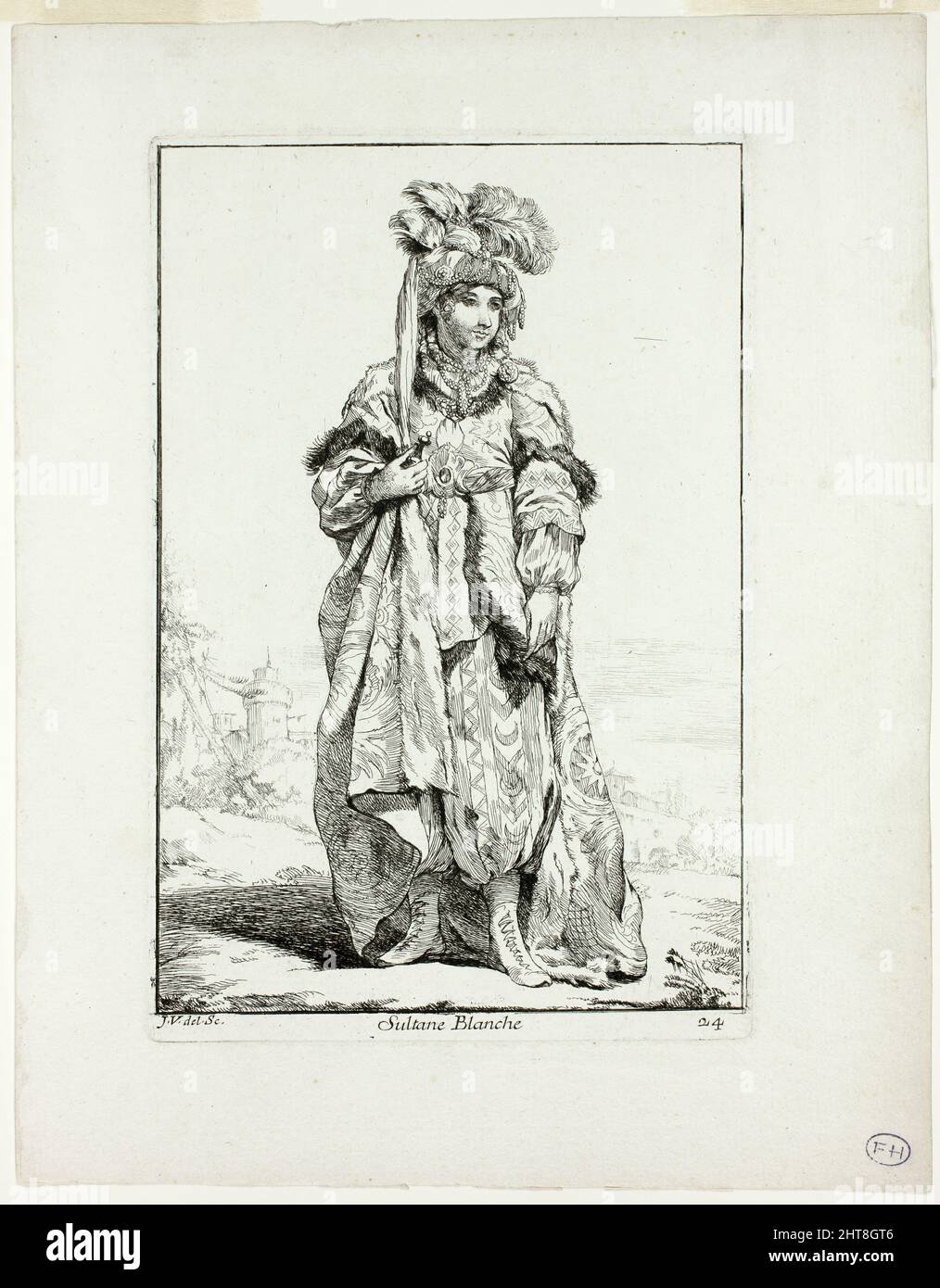 Sultane Blanche, placa 24 de Caravanne du Sultan &#xe0; la Mecque, 1748. Foto de stock